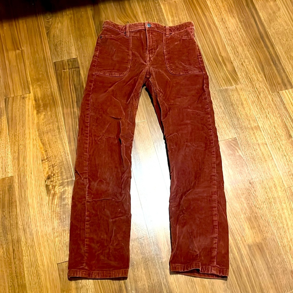 Orange Flare Courduroy Pants